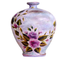 Κεραμικός κουμπαράς "purple flowers"